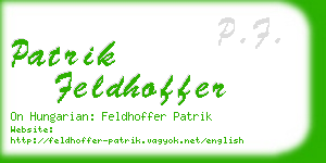 patrik feldhoffer business card